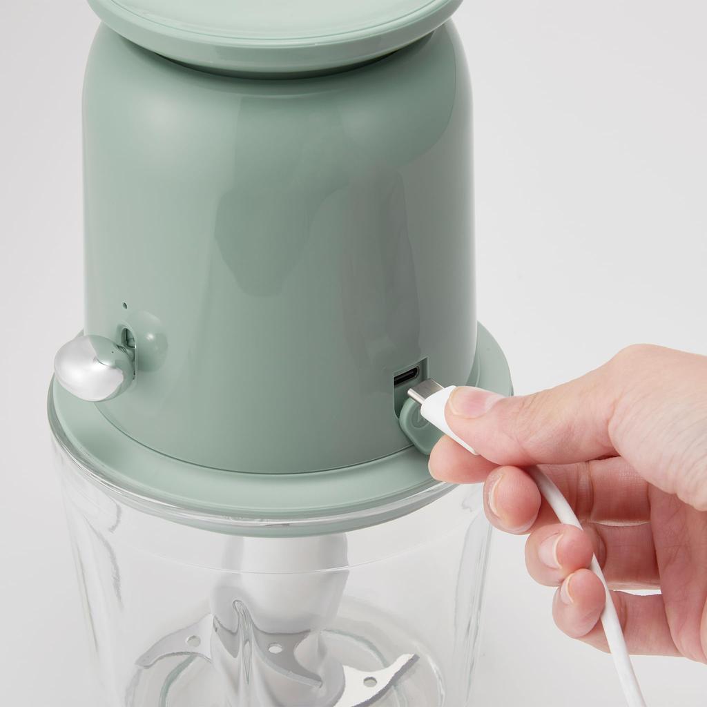 Toffy K-CH2 Rechargeable Multi-Food Processor with Scale (Ash White)