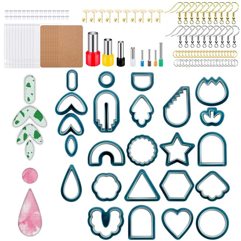 142pcs Different Shape Polymer Clay Cutters Set Stainless Steel Earring Making Cutters DIY Jewelry