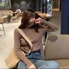 Autumn and Winter Women's High Neck Long-sleeved Knitted Sweater Tight-fitting Lining Pullover Sweater Bottoming Shirt