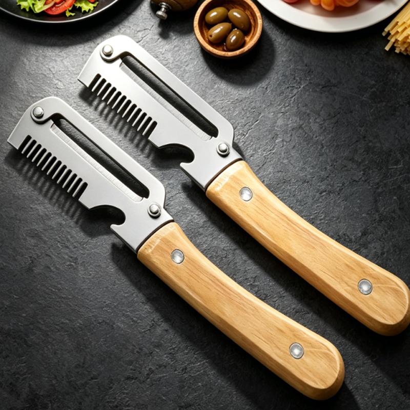 WXCOO Stainless Steel Kitchen Fruit Knife Vegetable Peeler 2-in-1 Bottle Opener Fruit Peeler for Peeling Potato Pumpkins Peeler