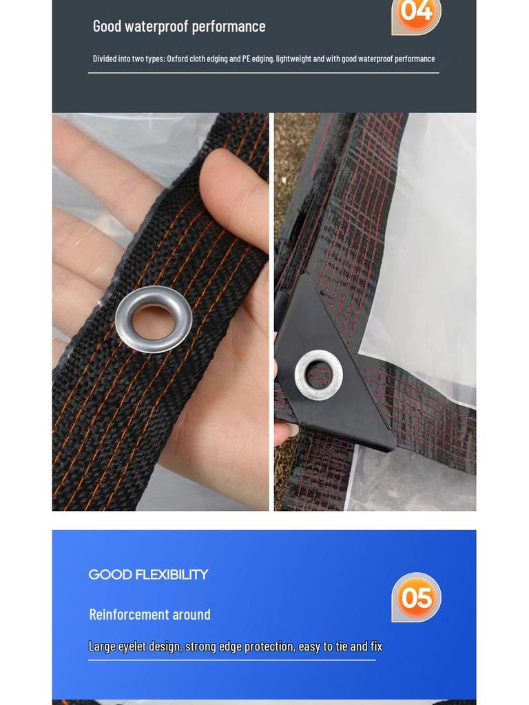 Прозрачный ПВХ Брезент Дождестойкий и Теплоизоляционный для Балкона