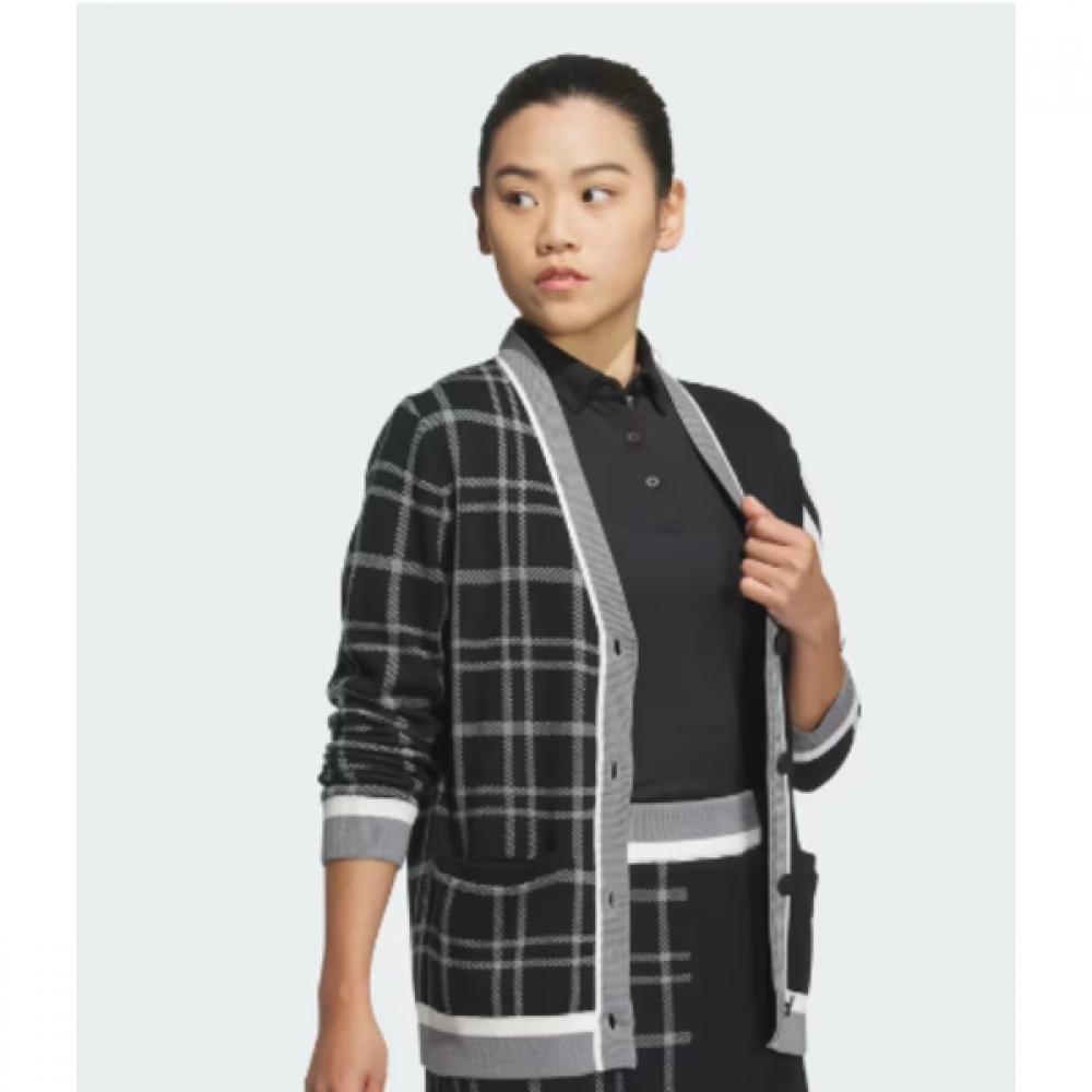 Adidas Гольф 24fw женский S Pulley faShion 3S клетчатый кардиган iS4754