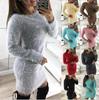 SCIOEN Women Fashion Sexy Sweater Comfortable Fluffy Casual Long Knitted Dress