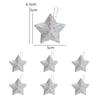 12/24pcs Gold Glitter Star Ornaments Xmas Tree Hanging Pendant 2026 Christmas Decorations for Home New Year Party DIY Gifts