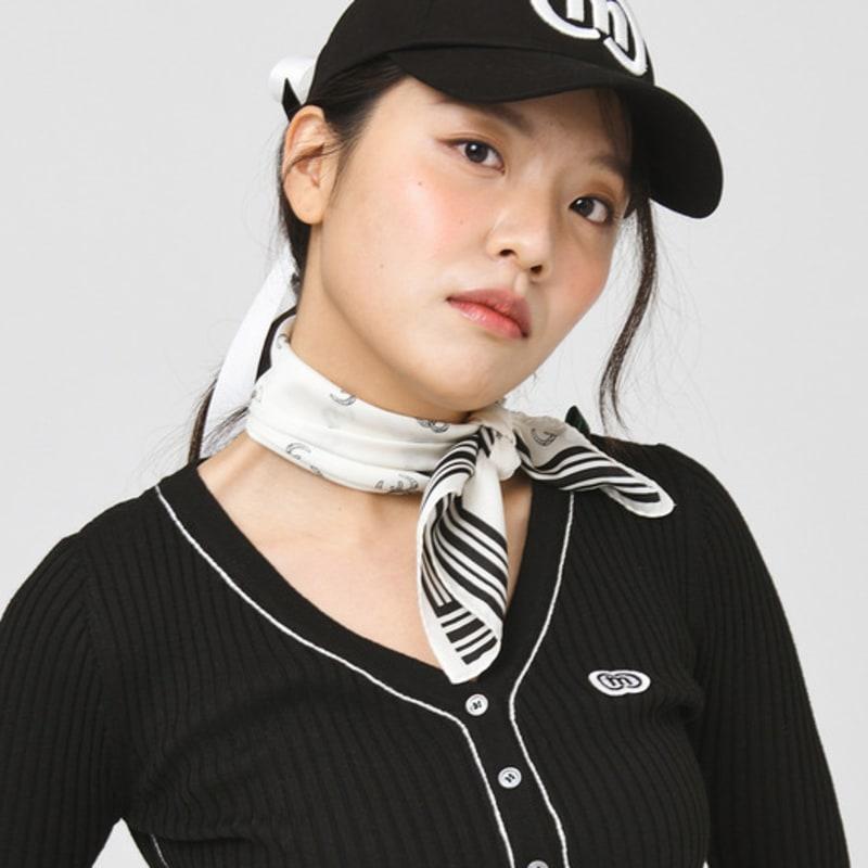 DOYOUKNOWMC Шарф белый маленький с принтом двойного логотипа C для любого сезона