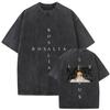 Washed Rosalia Lux Tour Printed T Shirts Streetwear Oversized Yk Women Men Pop Music Short Sleeve Streetwear Female Clothing