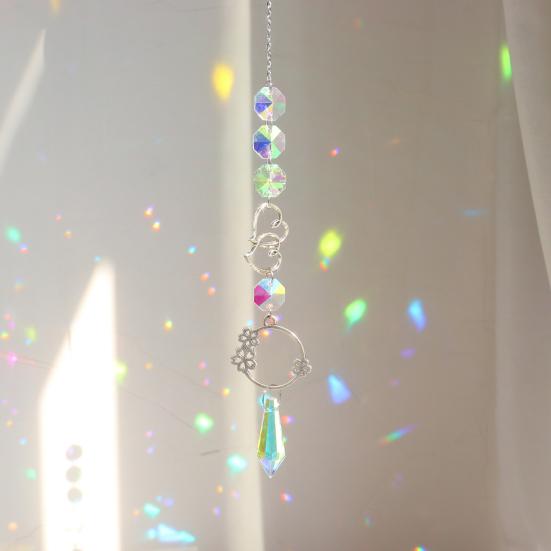 Star Sun Catcher Faux Crystal Prism Rainbow Maker Stars And Moon Colorful Hanging Suncatcher for Window Home Garden Decoration