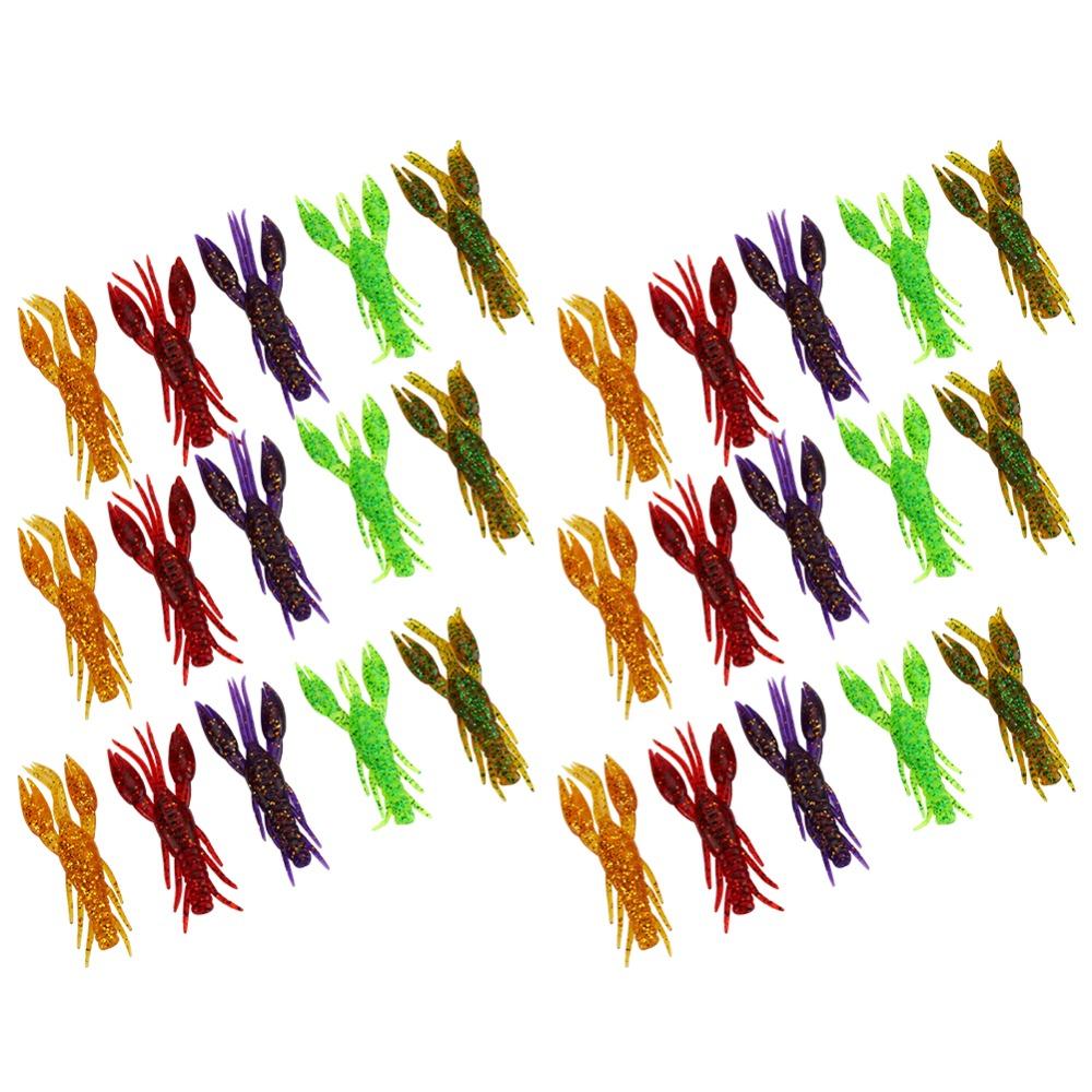 30PCS PVC Crawfish Fishing Baits Soft Fishing Lures Durable Crawfish Fishing Lures Bass Fishing