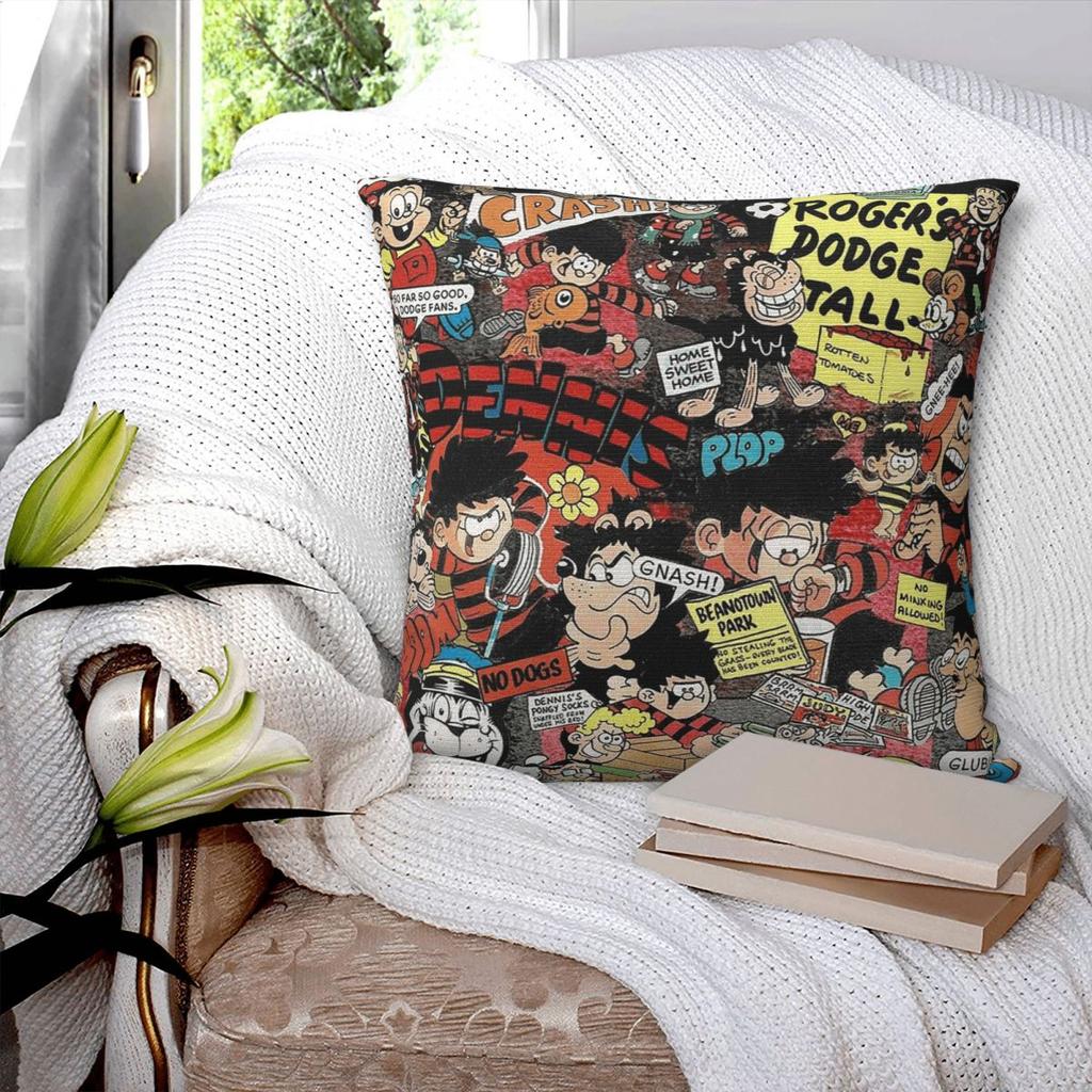 Beano Square Pillowcase Pillow Cover Polyester Cushion Zip Decorative Comfort Throw Pillow for Home Living Room