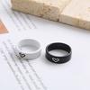 Simple Rings Contrast Color Black/White Valentine Gifts