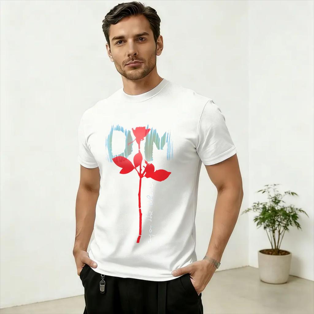 Depeches Modes Music in Tour 2026 Футболка Летняя Харадзюку Футболки Унисекс Чистый Хлопок Круглый Вырез Большой Размер Короткий Рукав Повседневные Топы