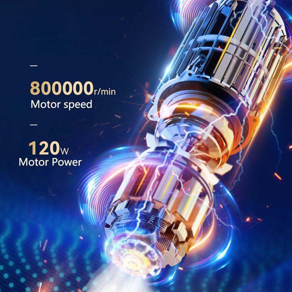 Беспроводной автомобильный пылесос 200000Pa, беспроводной ручной пылесос-робот, домашний автомобильный пылесос двойного назначения с большим всасыванием, бесщеточный двигатель