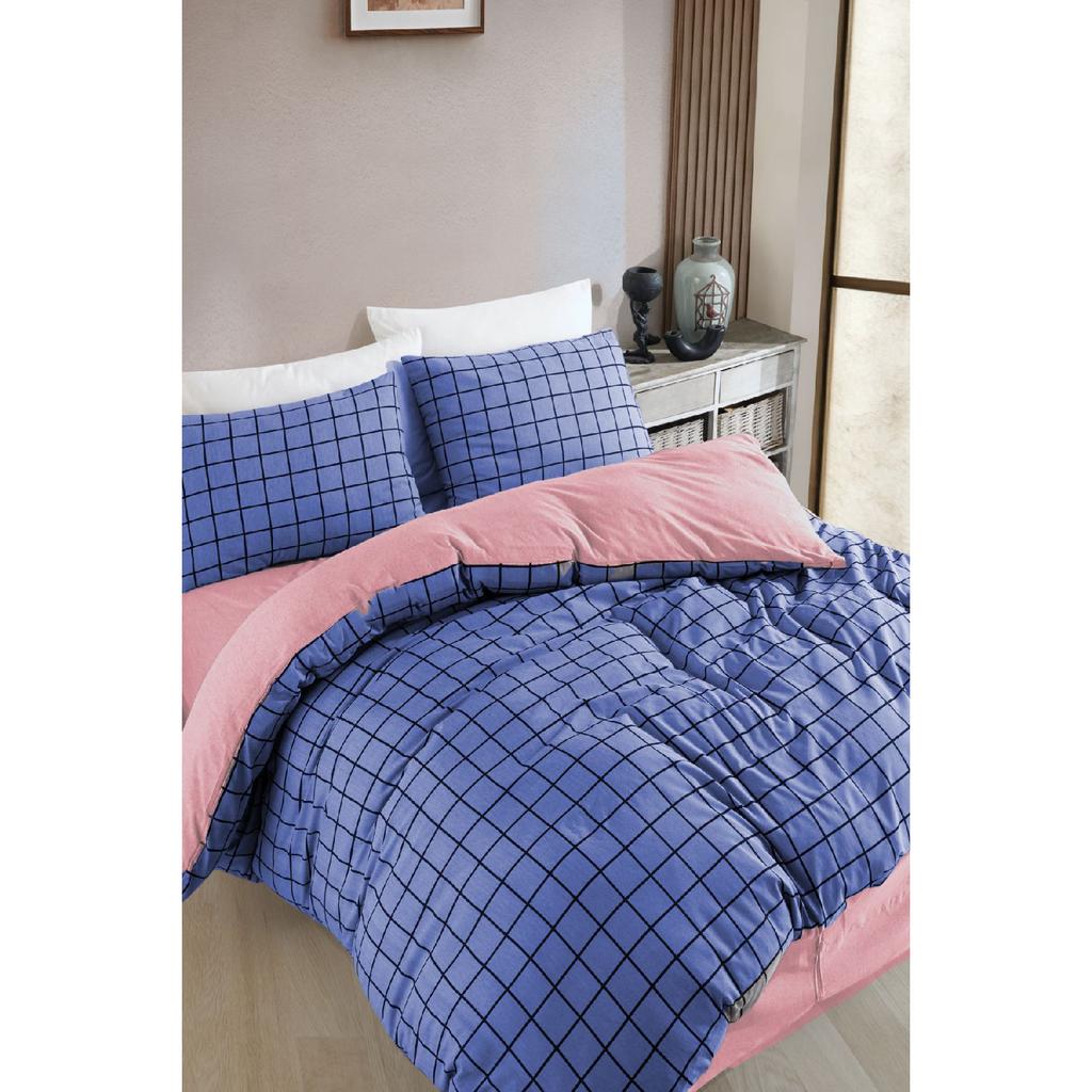 Комплект двухсторонних пододеяльников в клетку в клетку