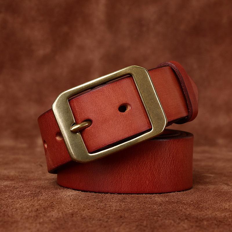 Персонализированный ретро тисненый узор первого слоя коровьей кожи ремень мужской из натуральной кожи с пряжкой модный универсальный повседневный ремень для джинсов
