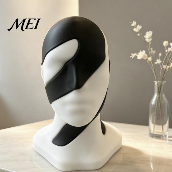 Artistic Shelf Ornaments Dualism Unity Sculpture, 3D Printed Abstract Two-Part Head Art Statue, Living Room Entrance Decor Modern Style Matte
