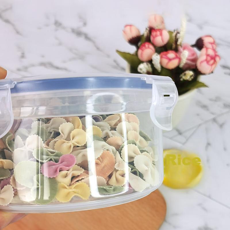 Plastic Food Storage Containers Set, Refrigerator Organizer Boxes, Sealed Containers, Meal Boxes, Bento Boxes, Microwave-Safe Lunch Boxes, 600ml*2