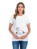 European & American Style Maternity Printed T-Shirt (Round Neck, Short Sleeve)