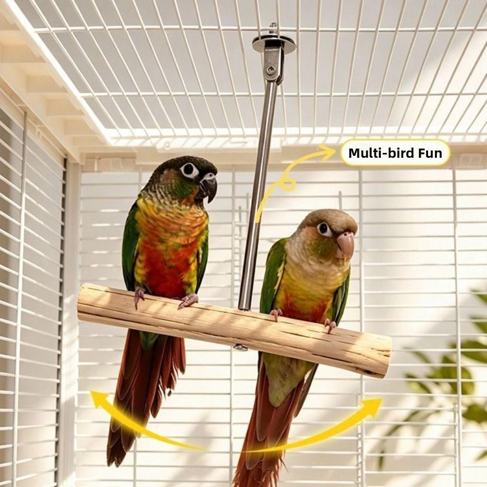 Non-slip Parrot Wooden Swing Swinging Bird Cage Gnawing Toys Parrot Play Stand  Exercise Climbing