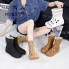 British Style Versatile Maillard Boots 2025 Explosion Hollow Breathable Flat Bottom Roman Cool Boots Trend Short Boots