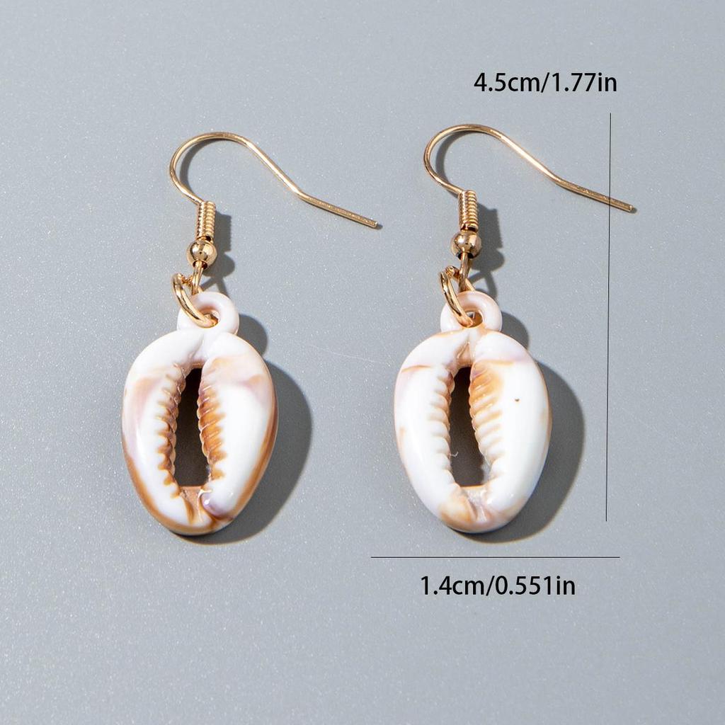 Exquisite Compact Beach Vacation Style Acrylic Starfish Shell Pendant Earrings for Women Jewelry Gifts, Daily Matching Earrings