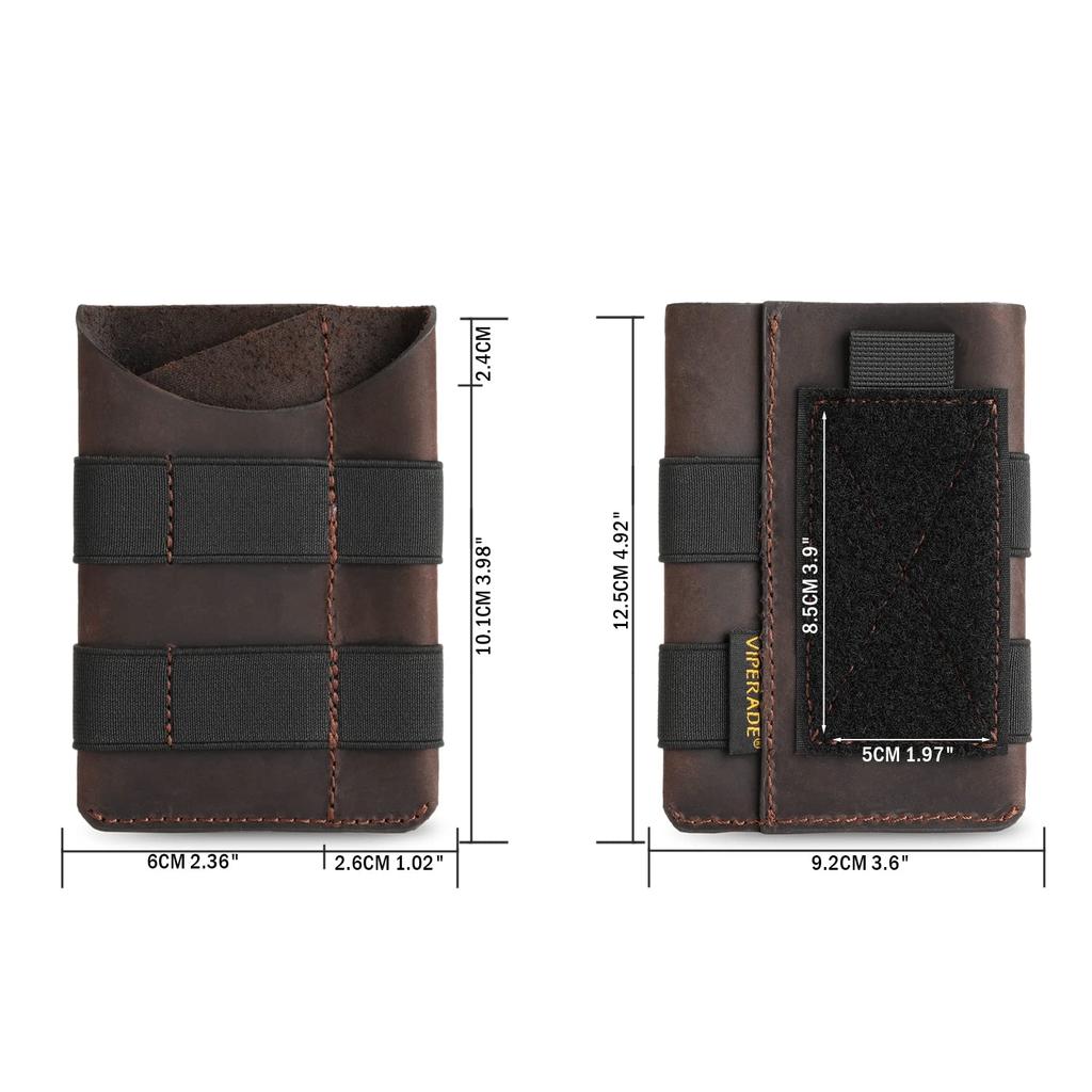 VIPERADE PL5 Карманный EDC органайзер с нашивкой DIY, кожаный EDC подсумок с 3 карманами для хранения инструментов для повседневного ношения, мужская зона, (коричневый