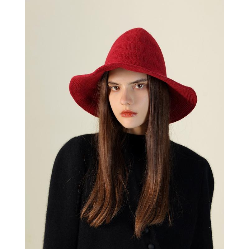 Halloween Witch Hat Foldable Knit Pointed Wizard Hat For Halloween Party