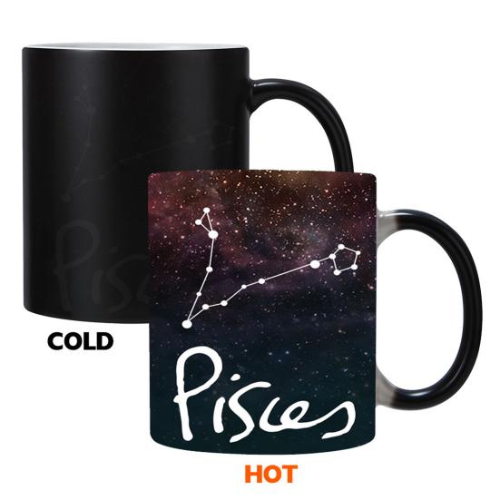 Horoscope Heat Changing Mug 11oz Constellation Tea Cup Ceramic Heat Sensitive Coffee