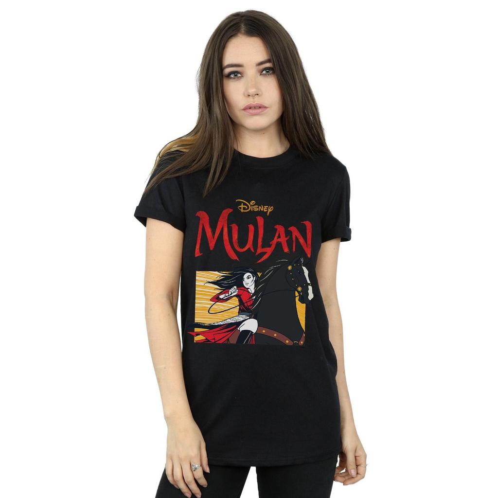 Disney Womens/Ladies Mulan Movie Horse Frame Cotton Boyfriend T-Shirt