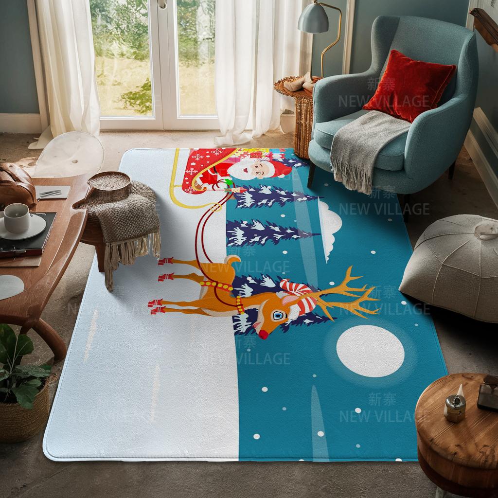 Ковер у входа в дом Домашний коврик у двери Гостиная Ванная Комната Ноги ванная комната Нескользящие коврики с водопоглощением для ванной Счастливого Рождества зима