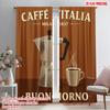 2pcs 2D Flat Printing Party Curtains Italian Coffee Cafe Milano Buongiorno Polyester Without Electricity 0 Perfect for Room