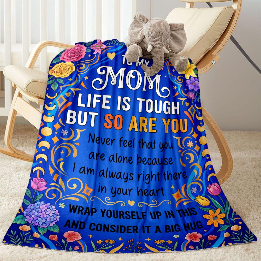 Best Mom In The World Flannel Blanket-Soft and Suitable for Sofas,Beds,Offices,Travel,All Seasons,Great Gift for Holidays and Birthdays.