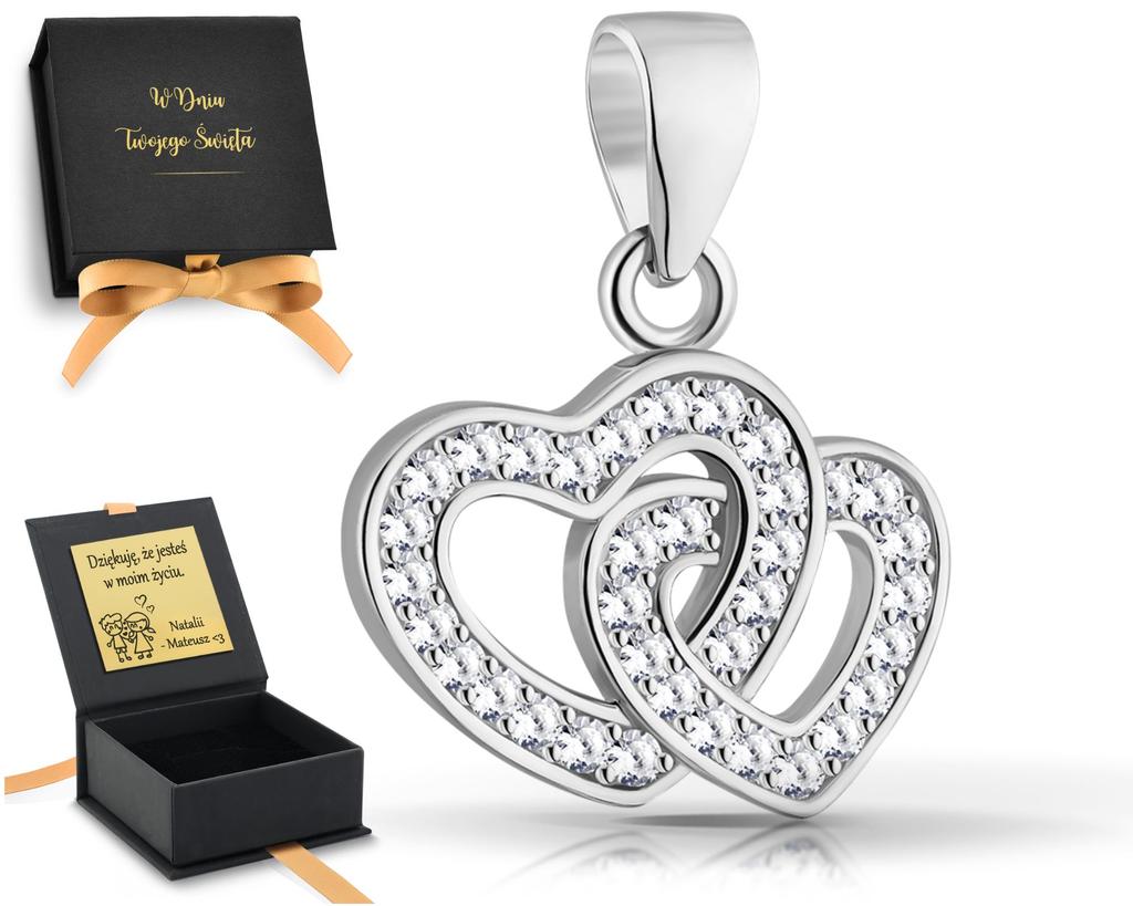 Women' Silver Heart Pendant with Cubic Zirconia 925