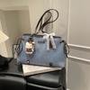 IELGY Ladies Underarm Bag Casual Large Capacity Denim Commuter Portable Tote Bag