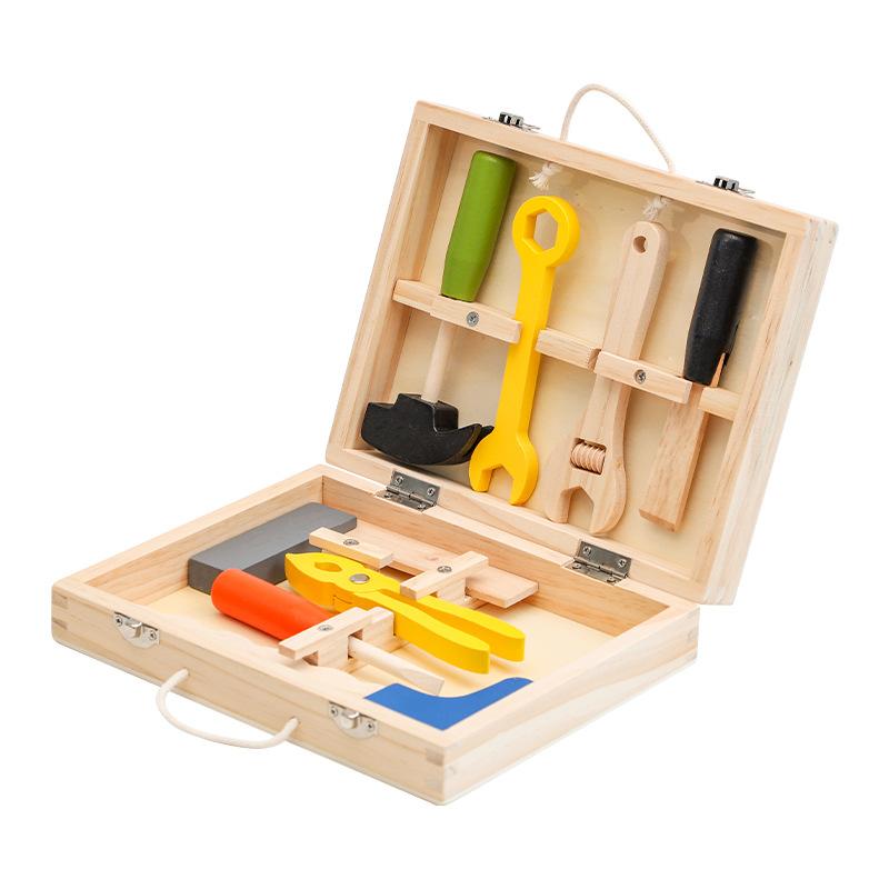 Children's Wooden Toy Tool Box Montessori Toy Educational Games Tool Box Children Children's Toy From Gift Girls Boys 2 3 4 5 6 Years 34 Pieces
