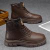 Fashion Men's Durable Anti - Skid Sole Chunky Sole British Style High Top Boots That Are Versatile for All Seasons Outdoors