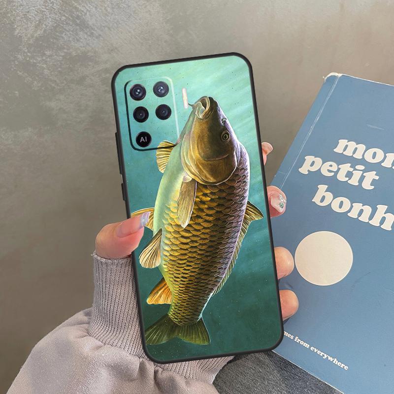 Carp Fishing Case For Oppo A40 A60 A80 A98 A78 A18 A38 A58 A16 A76 A96 A17 A77 A74 A94 A54 A57S A15 Cover