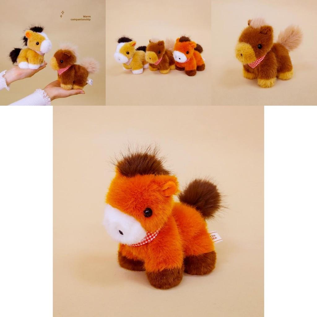 Милый клетчатый шарф Пони Плюшевая игрушка Кукла Настольное украшение Орнамент Для детей и Детский подарок