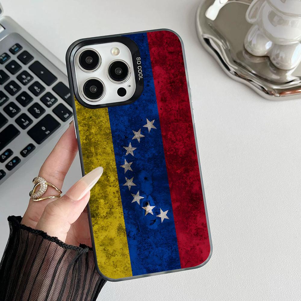 Flag Of Venezuela Phone Case Matte Colored Silver For Iphone 17 16 15 14 Pro 13 12 Air Plus 11 7 8 Max Luxury Cover