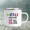 Enamel Mug Merci Maître Print Mugs Creative Coffee Cups Drinks Water Milk Tea Cup School Home Handle Drinkware Best Teacher Gift