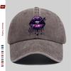 pc Purple Lip Magic Key Print Baseball Cap Trucker Sun Hat Comfortable Lightweight Papa Hat Dad Mom Beach Party Decor Hat S
