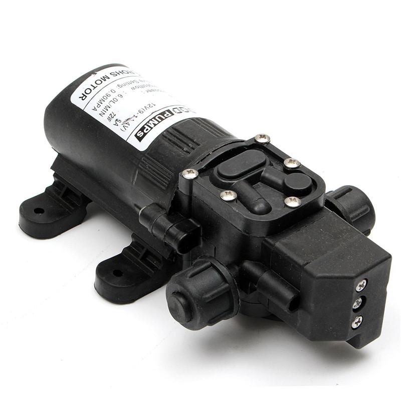 Electric Water Pump Black Micro High Pressure Diaphragm Water Sprayer Car Wash 12 V Adapter Agricultural DC12V 72W 120PSI 5L/MIN
