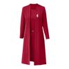 Шт./компл. Женское пальто платье костюм с длинными рукавами средней длины однотонный цвет куртка без рукавов