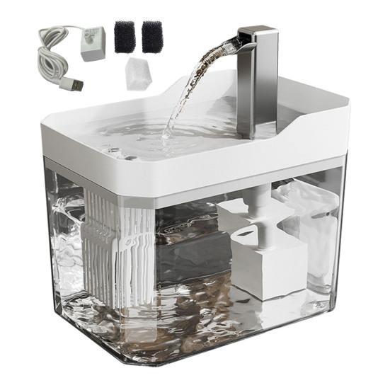 1,5 л прозрачный фонтанчик для домашних животных автоматический диспенсер для питья кошек с 3 фильтрующими губками электрическая миска для домашних кошек и собак