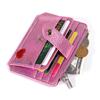 Laser PU Card Bag Love Embroidery Women's Zipper Snap Zero Wallet Mini Wallet Cute Card Holder Small