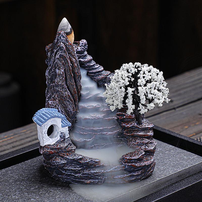 Смоляная башня для благовоний с обратным потоком, украшение из сандалового дерева, для дома, комнатная, ароматерапия, аромалампа-фумигатор от комаров, украшение