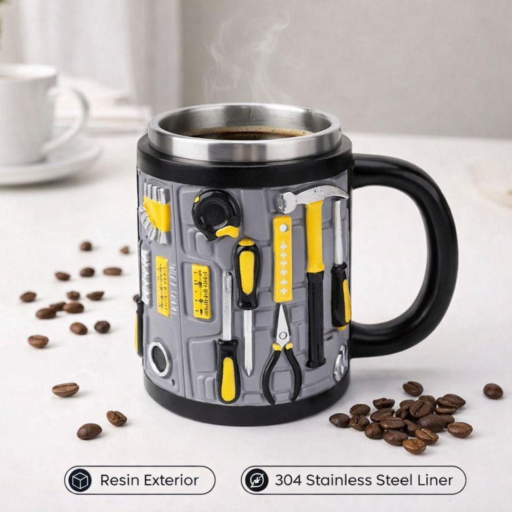 3D Mechanic Mug Stainless Steel Water Cup Funny Toolbox Design Coffee Cup Gifts for Men
