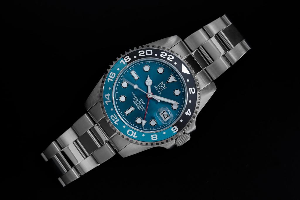 НОВАЯ модель механических часов Hyakuichi с автоматическим ручным заводом и функцией GMT, водонепроницаемость 200 м, браслет из нержавеющей стали с индикацией даты, цвет Viking Blue [HYAKUICHI 101]