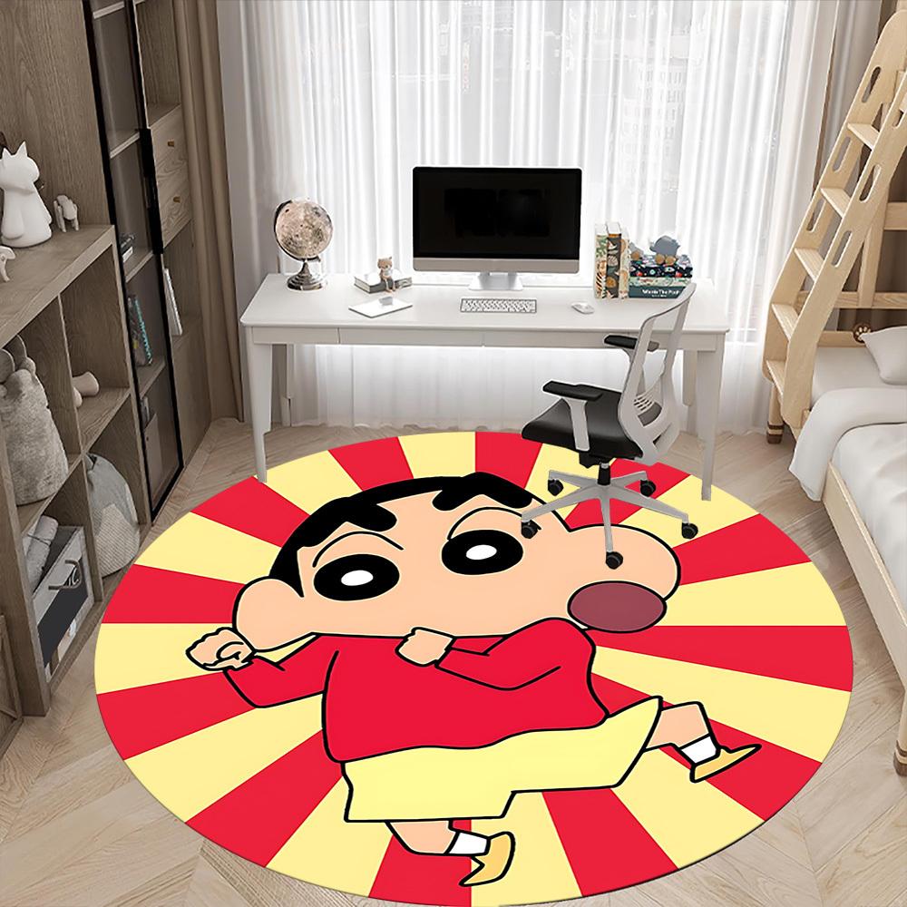 1PC Shin-chan Office Round Rug, Non-slip, Soft and Durable Office Rug for Interior Decoration, Perfect for Office yy250915096