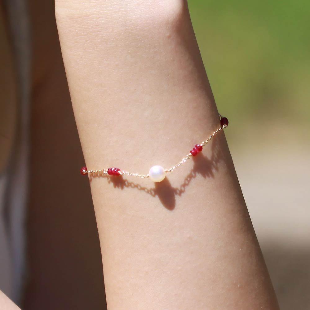 Браслет Ruby Браслет Oriental Браслет Ruby K18 Pearl [Луна] Женский [Подарочная упаковка]