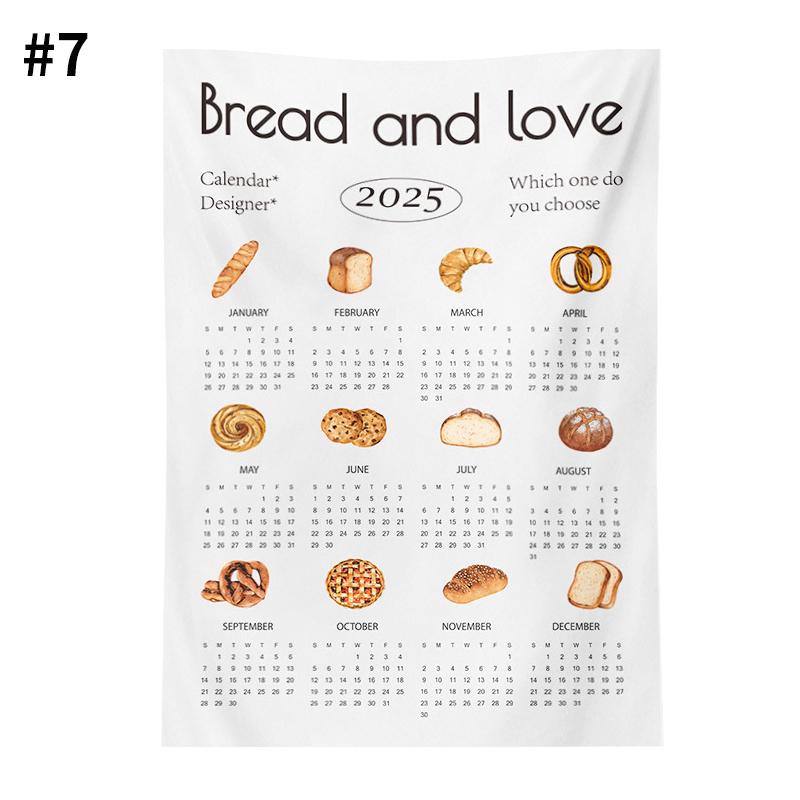 Новогодний календарь Домашняя подвесная ткань Календарь на Новый год 2025 Настенный фон Гобелен Фотоподвесная ткань Украшение для дома